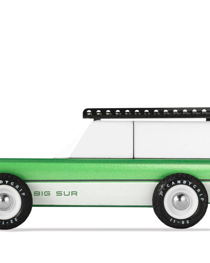Green and white vehicle model with 'Big Sur' branding on a white background