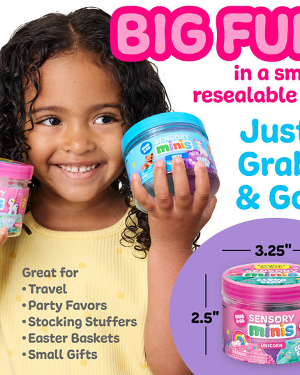 Sensory Mini Play Kit Unicorn Theme Jar
