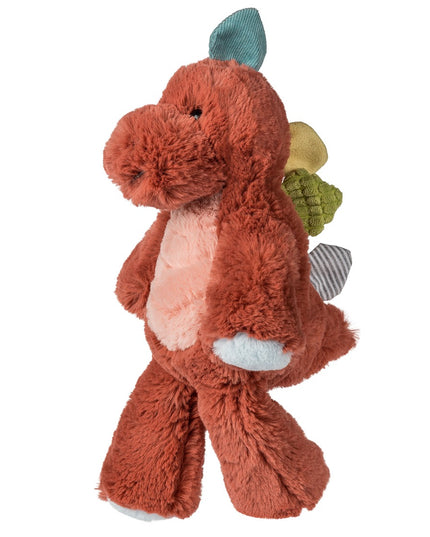 Plush dinosaur toy with a white background