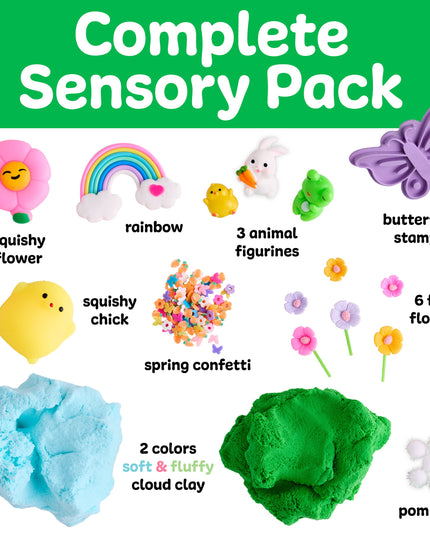 Complete sensory pack with various items on a green background