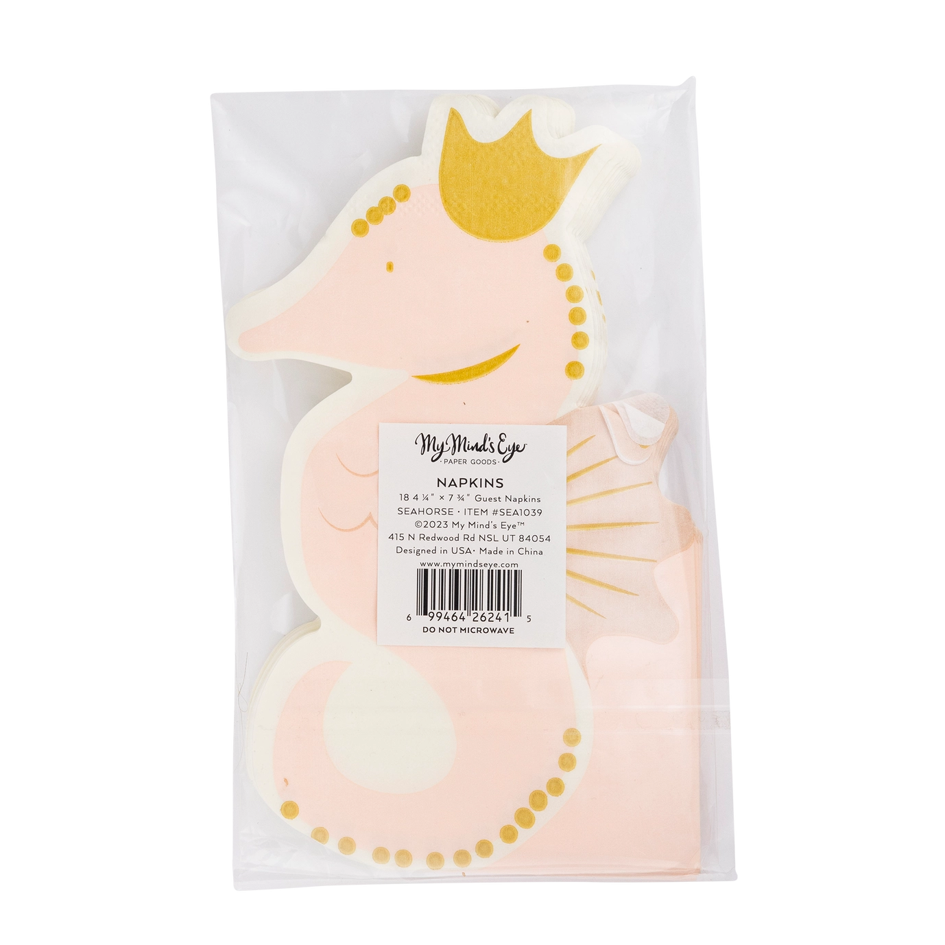 Packaged napkins with a princess design on a white background