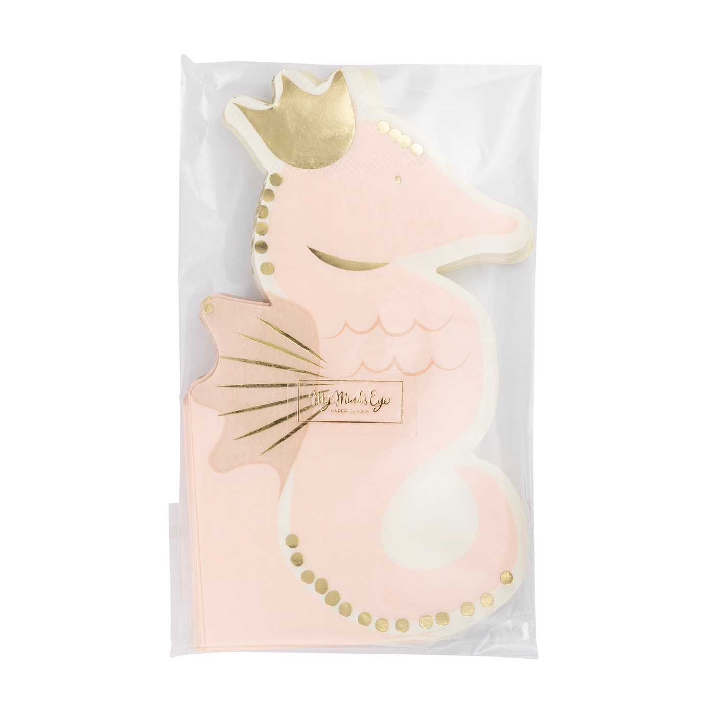 Pink and gold fox-shaped cookie with 'My Mind's Eye' branding on a white background