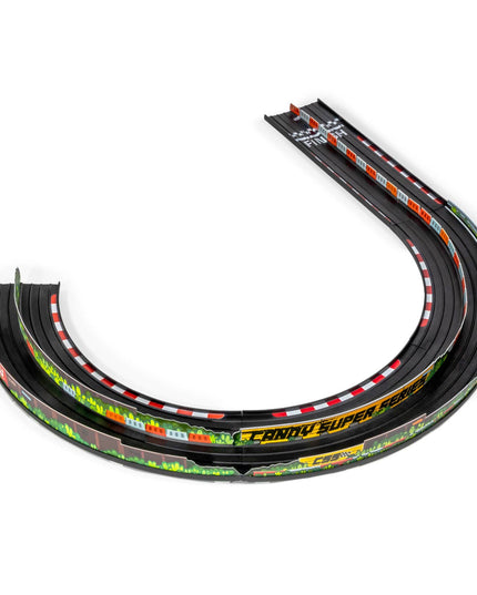 Model race track set on a white background