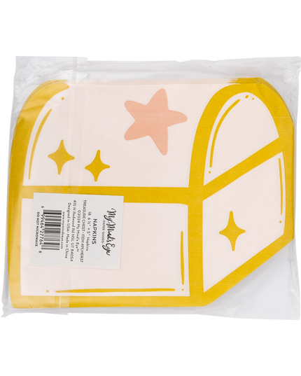 Packaged product with a yellow border and star designs on a white background