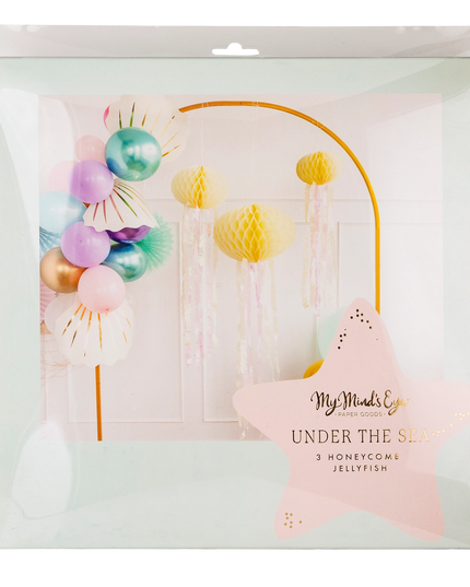 Decorative paper set with jellyfish and honeycomb decorations in pastel colors, featuring 'My Mind's Eye' branding.